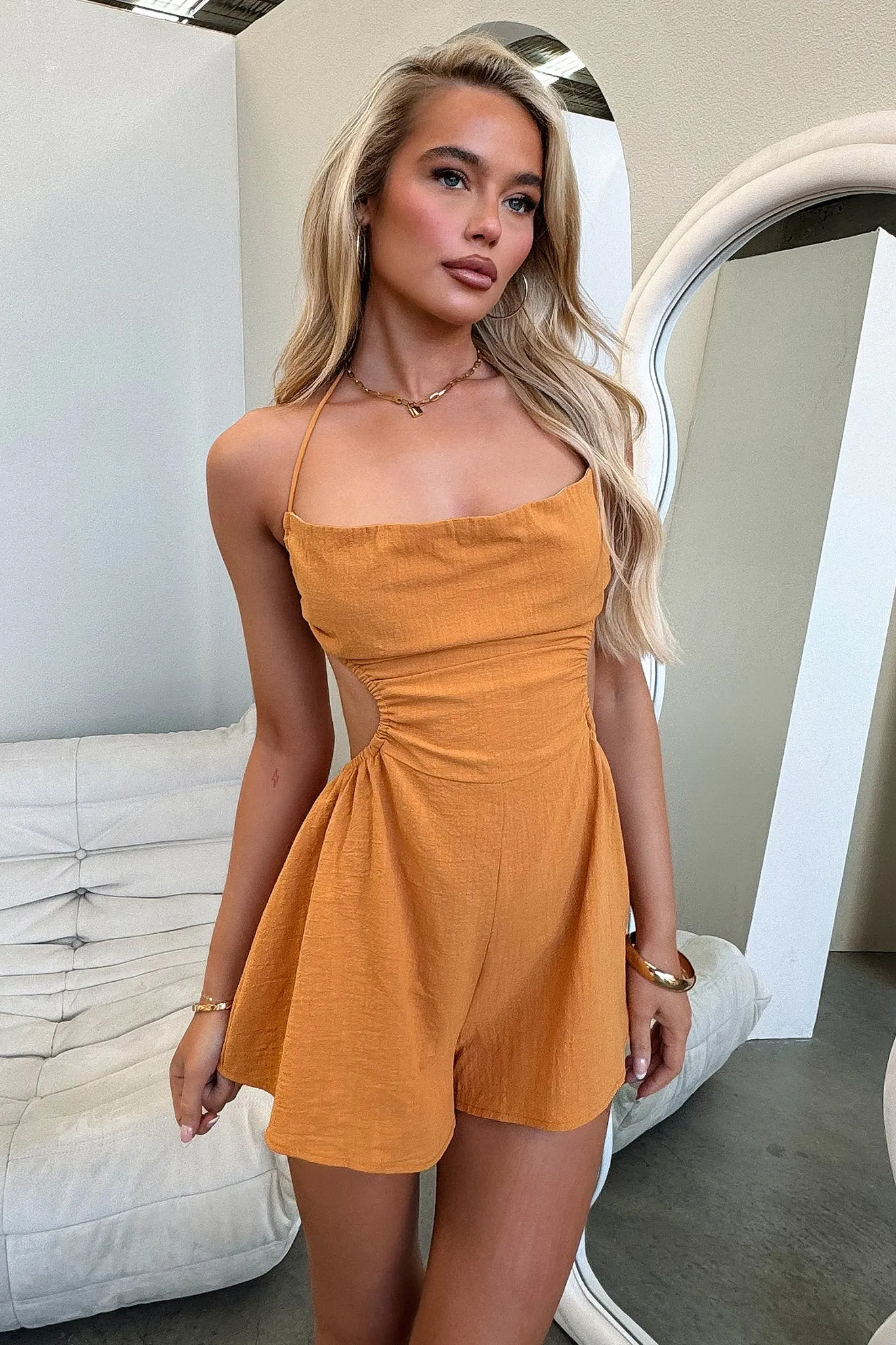 Colonia Backless Playsuit - Burnt Orange sold by Thats So Fetch product image thumbnail 4