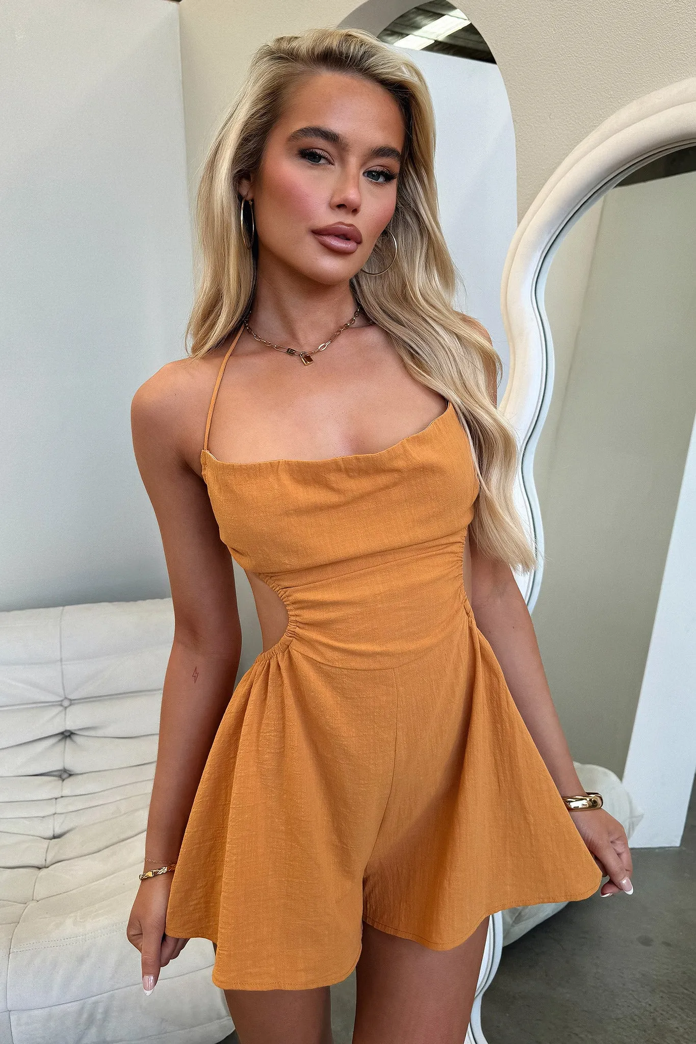 Colonia Backless Playsuit - Burnt Orange sold by Thats So Fetch product image thumbnail 2