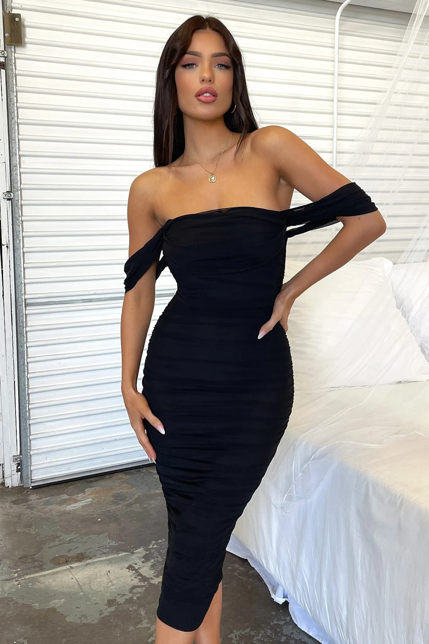 Lucinda Midi Dress - Black sold by Thats So Fetch