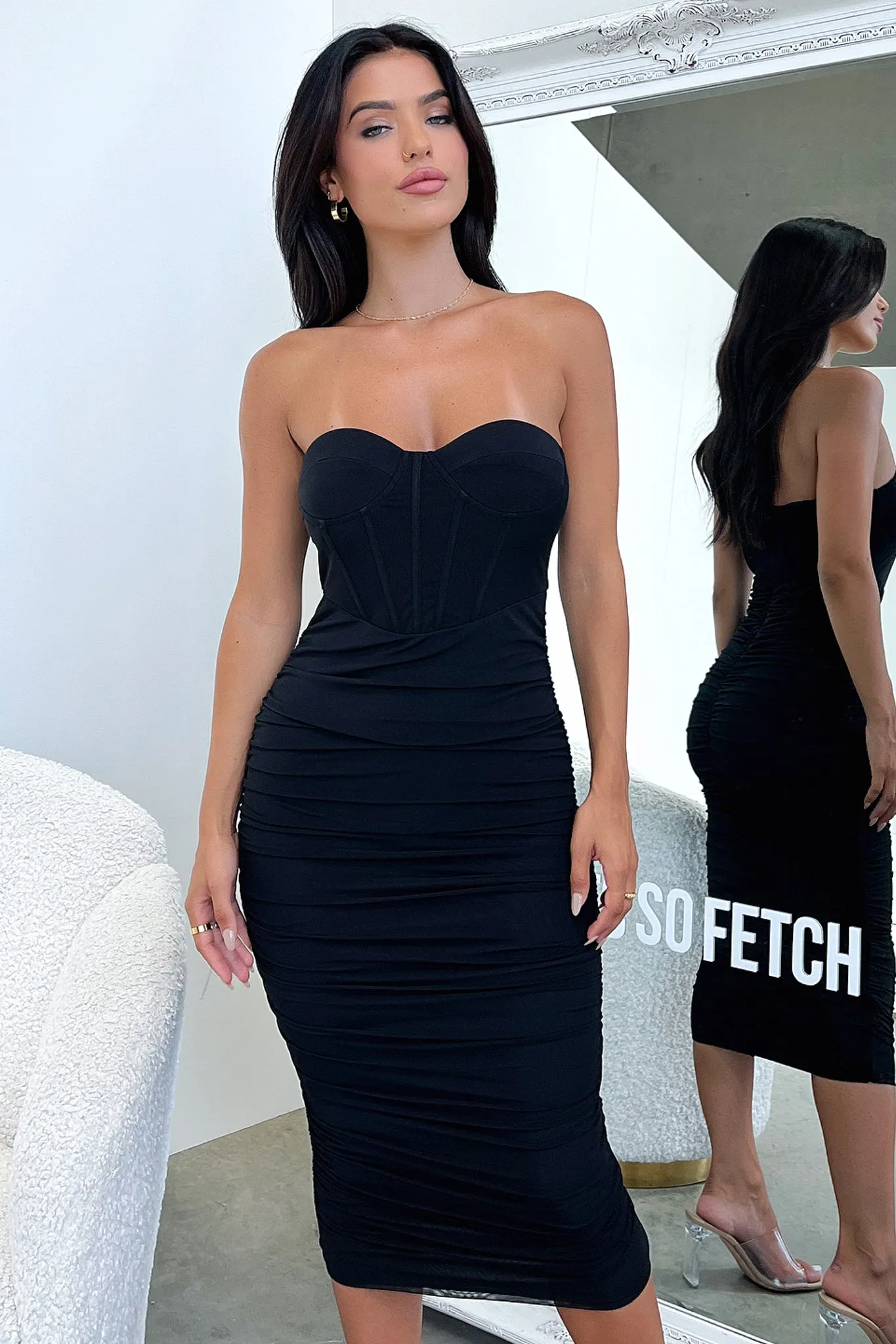 Keely Midi Dress - Black sold by Thats So Fetch product image thumbnail 2