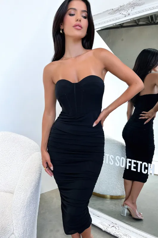 Keely Midi Dress - Black sold by Thats So Fetch