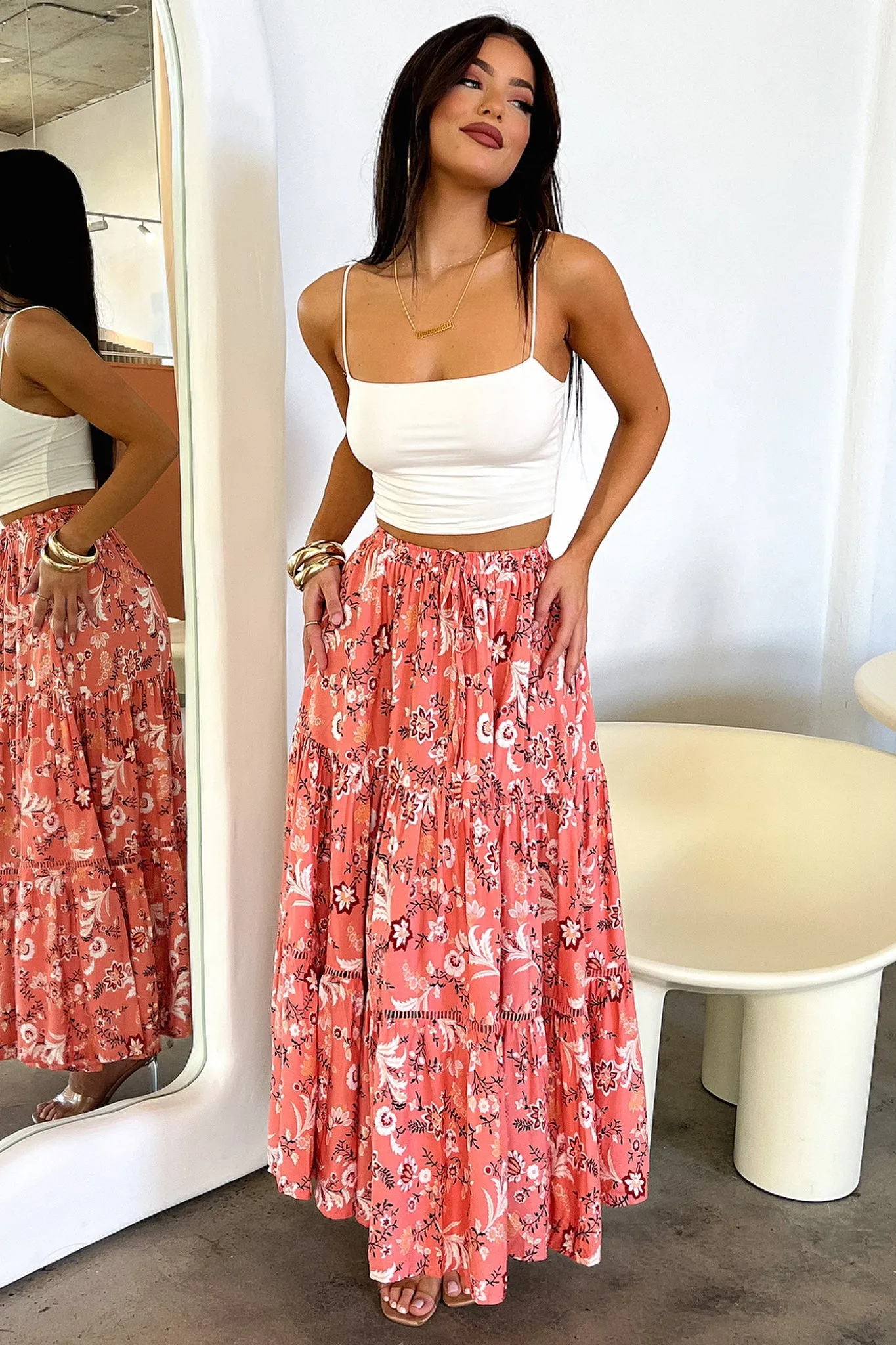 Kei Maxi Skirt - Pink Floral sold by Thats So Fetch product image thumbnail 3