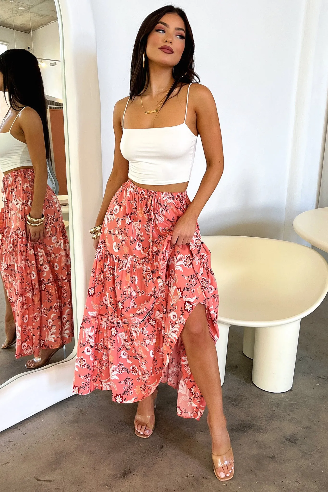 Kei Maxi Skirt - Pink Floral sold by Thats So Fetch product image thumbnail 4