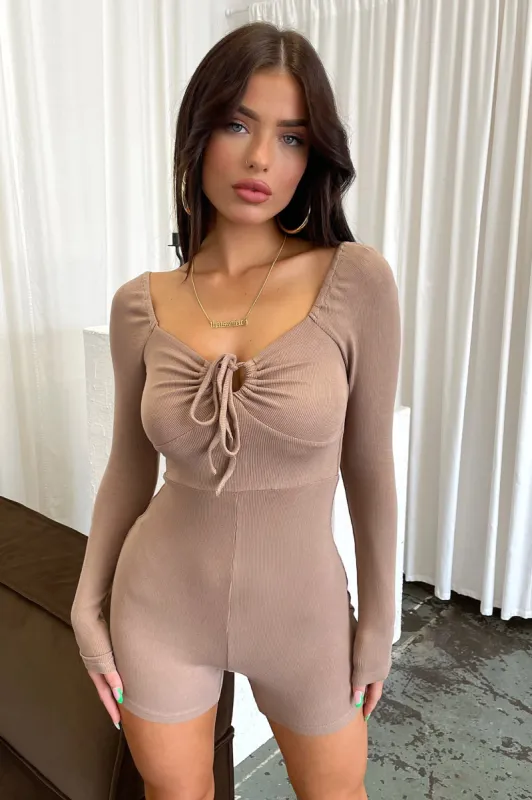 Honey Playsuit - Tan sold by Thats So Fetch