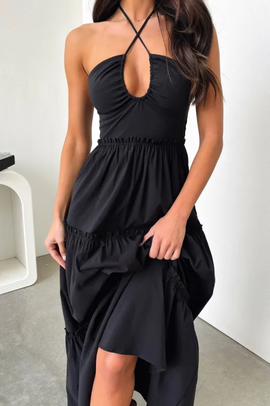 Audrina Maxi Dress - Black made by Thats So Fetch