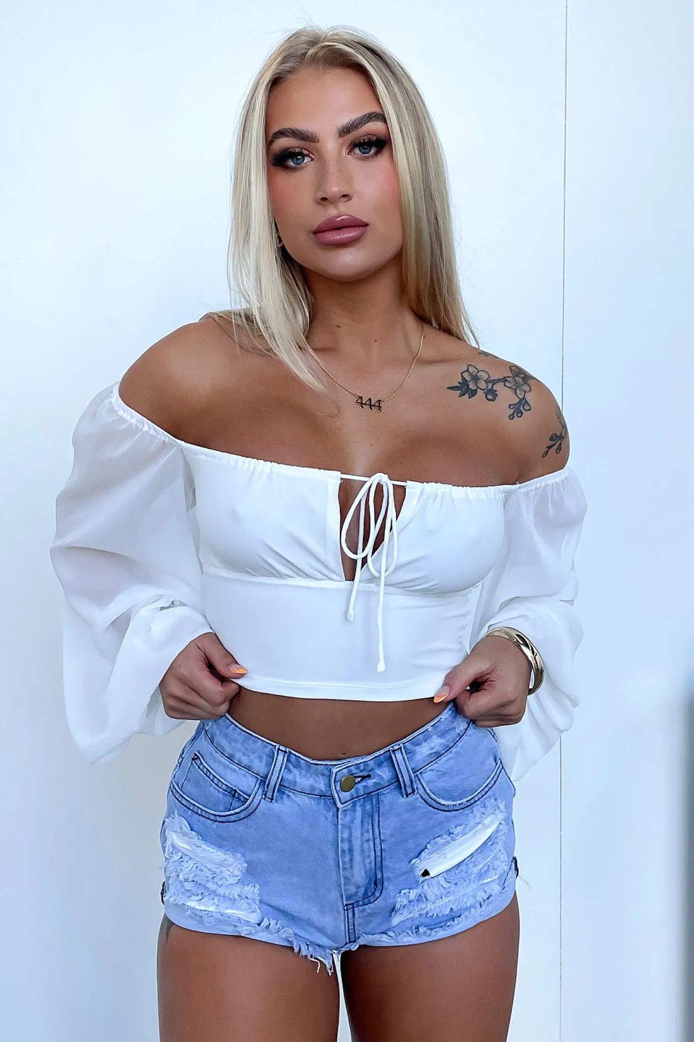 Inez Crop - White sold by Thats So Fetch product image thumbnail 3