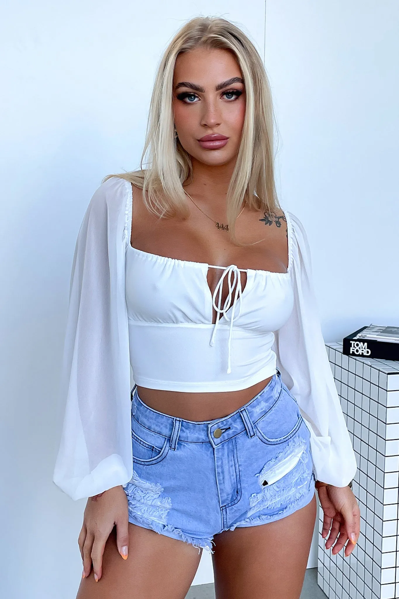 Inez Crop - White sold by Thats So Fetch product image thumbnail 4