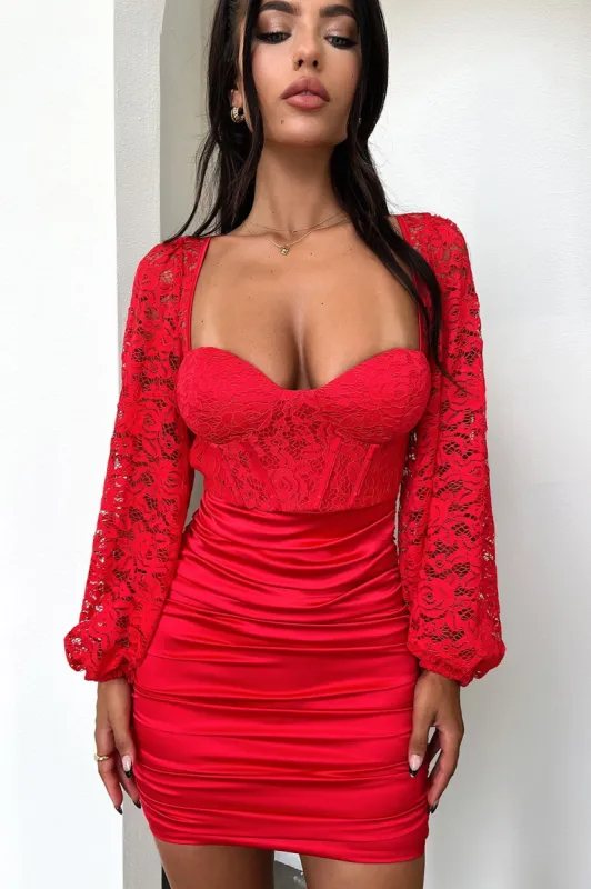 Lirella Mini Dress - Red sold by Thats So Fetch