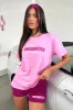 Series 5 Oversized Tee - Pink/Burgundy sold by Thats So Fetch
