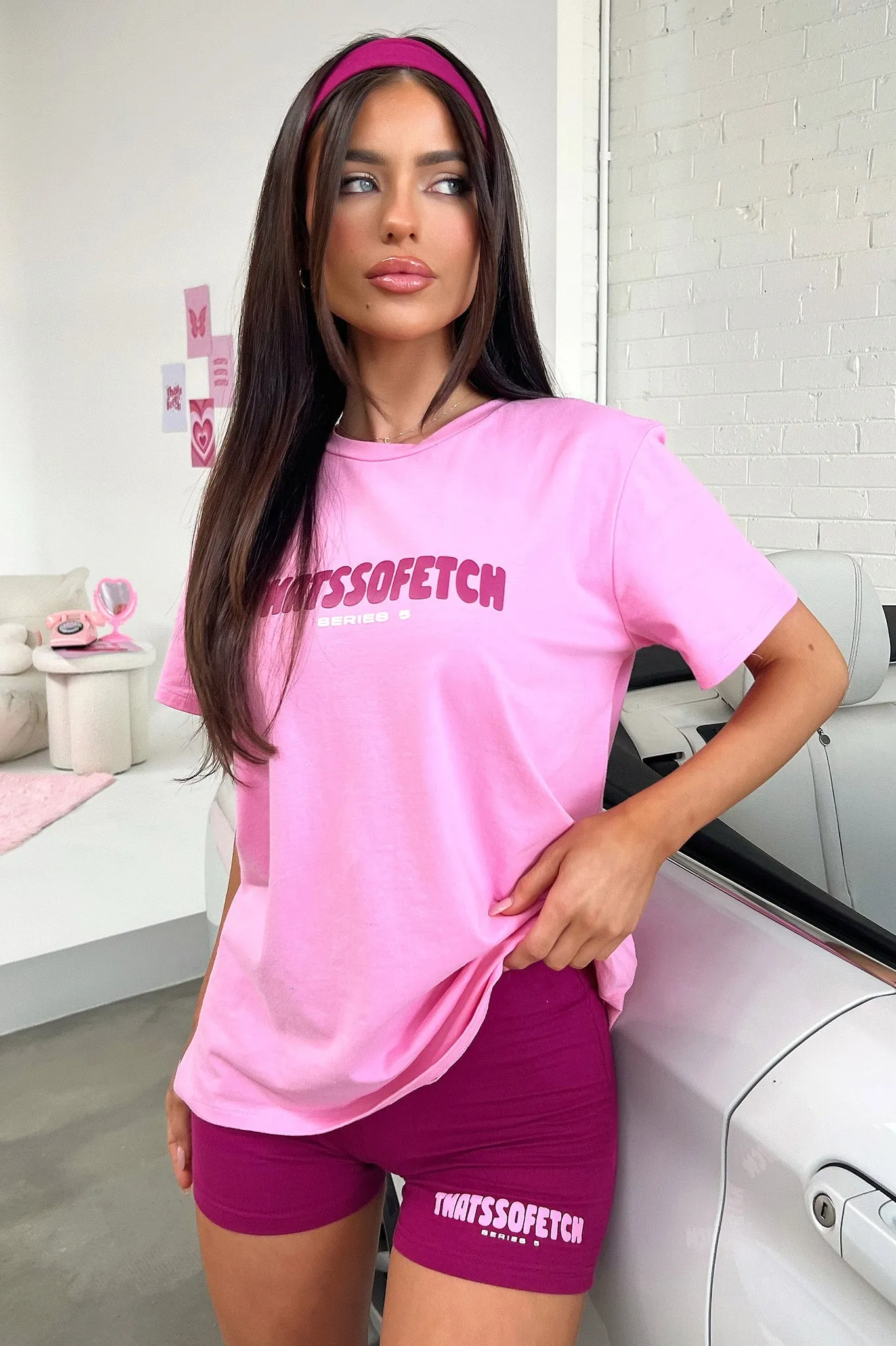 Series 5 Oversized Tee - Pink/Burgundy sold by Thats So Fetch product image thumbnail 2