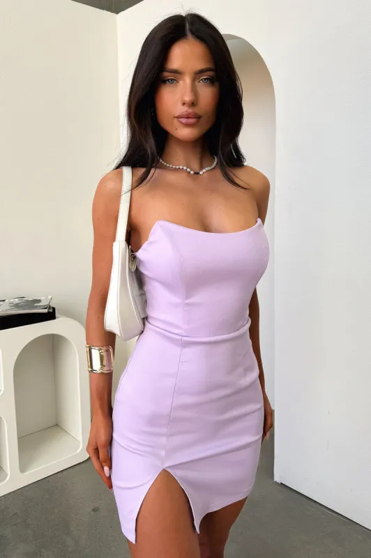 Lane Strapless Mini Dress - Lilac sold by Thats So Fetch