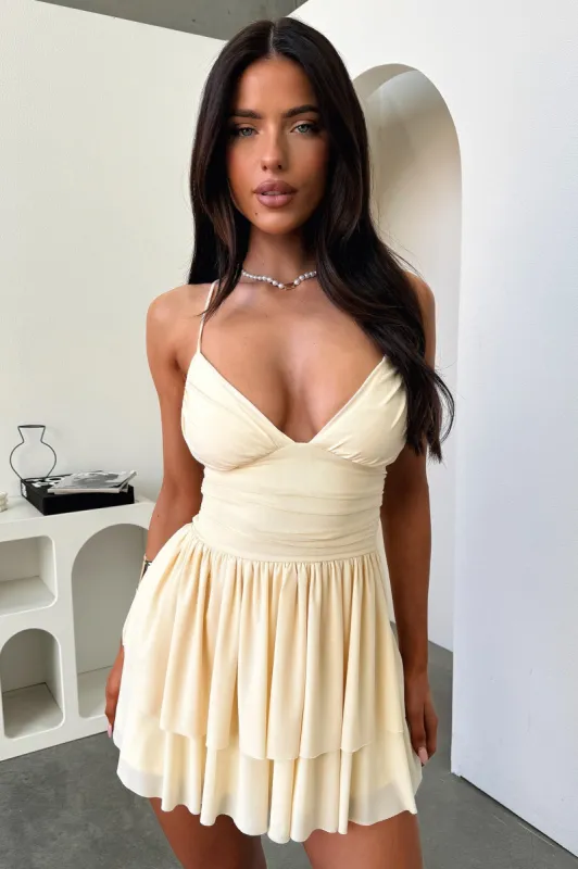 Jamie Layered Mini Dress - Yellow sold by Thats So Fetch