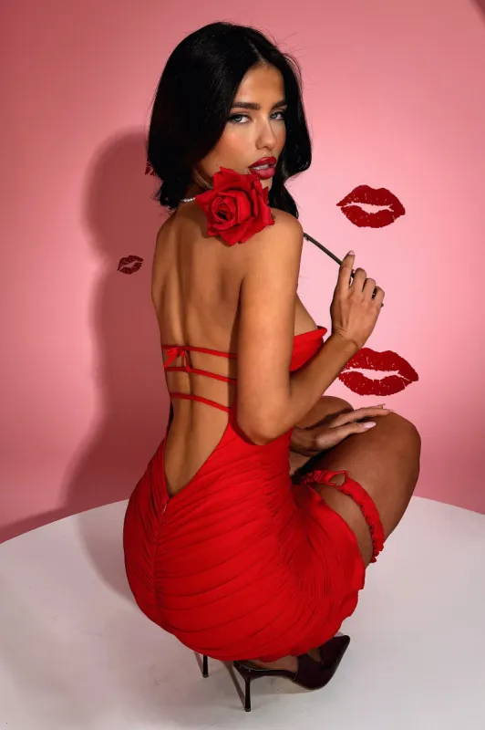 Sweetheart Dress & Leg Garter - Red sold by Thats So Fetch