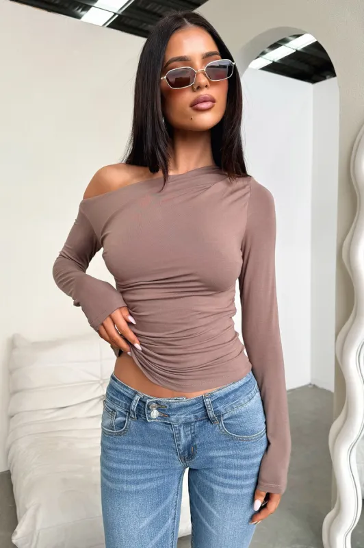 Vitani Long Sleeve Top - Brown sold by Thats So Fetch