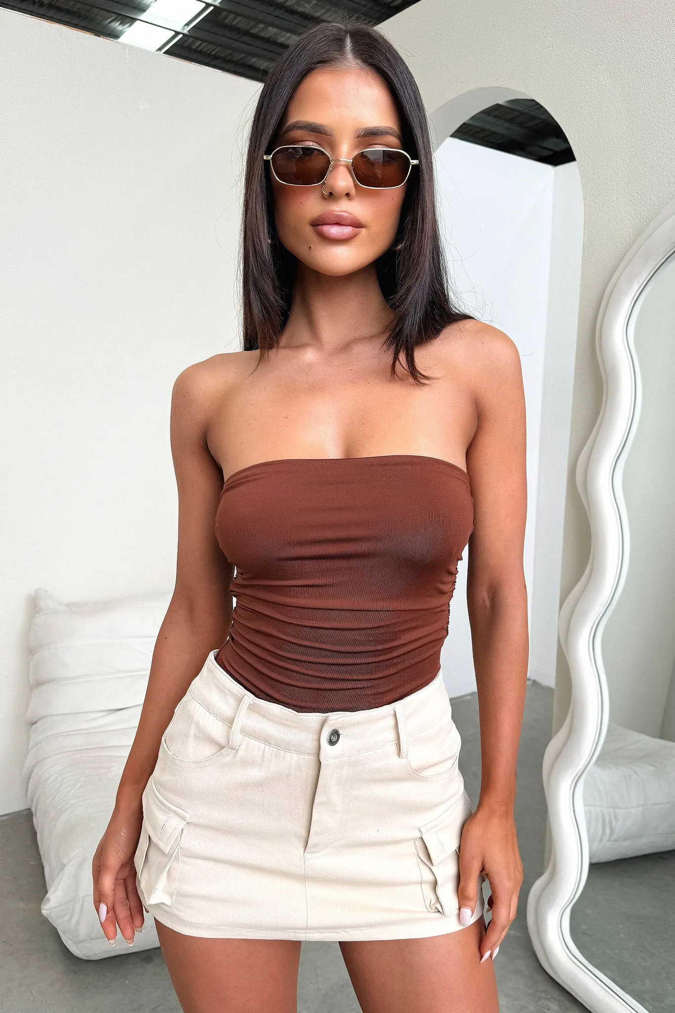 Valora Bodysuit - Brown sold by Thats So Fetch