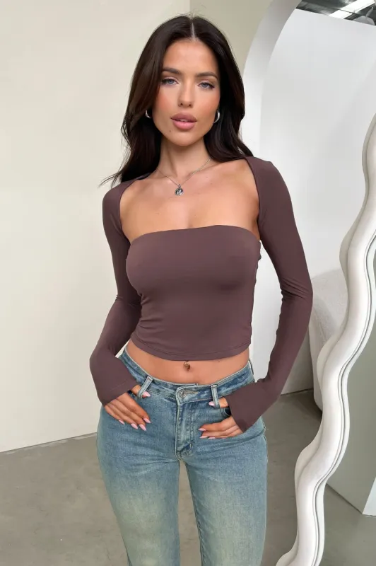 Krystal Top and Bolero - Brown sold by Thats So Fetch