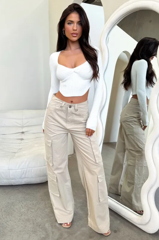 Alyssa Cargo Pants - Beige sold by Thats So Fetch