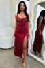 Sorrento Satin Maxi Dress - Red sold by Thats So Fetch