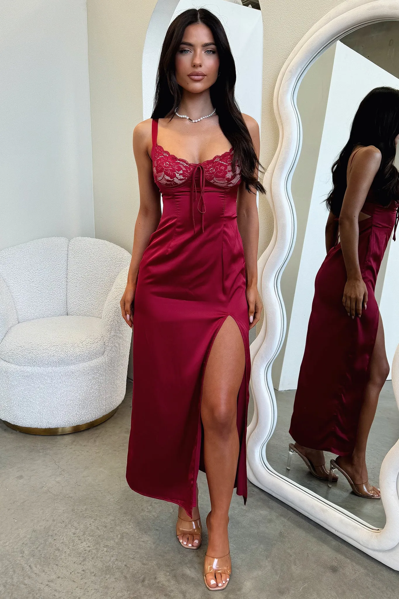 Sorrento Satin Maxi Dress - Red sold by Thats So Fetch product image thumbnail 3