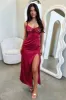 Sorrento Satin Maxi Dress - Red sold by Thats So Fetch