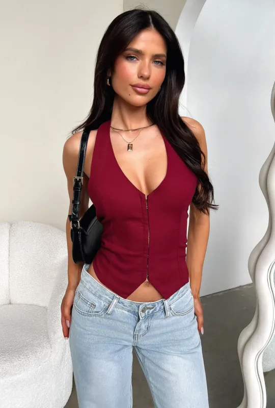 Alonzo Top - Burgundy sold by Thats So Fetch