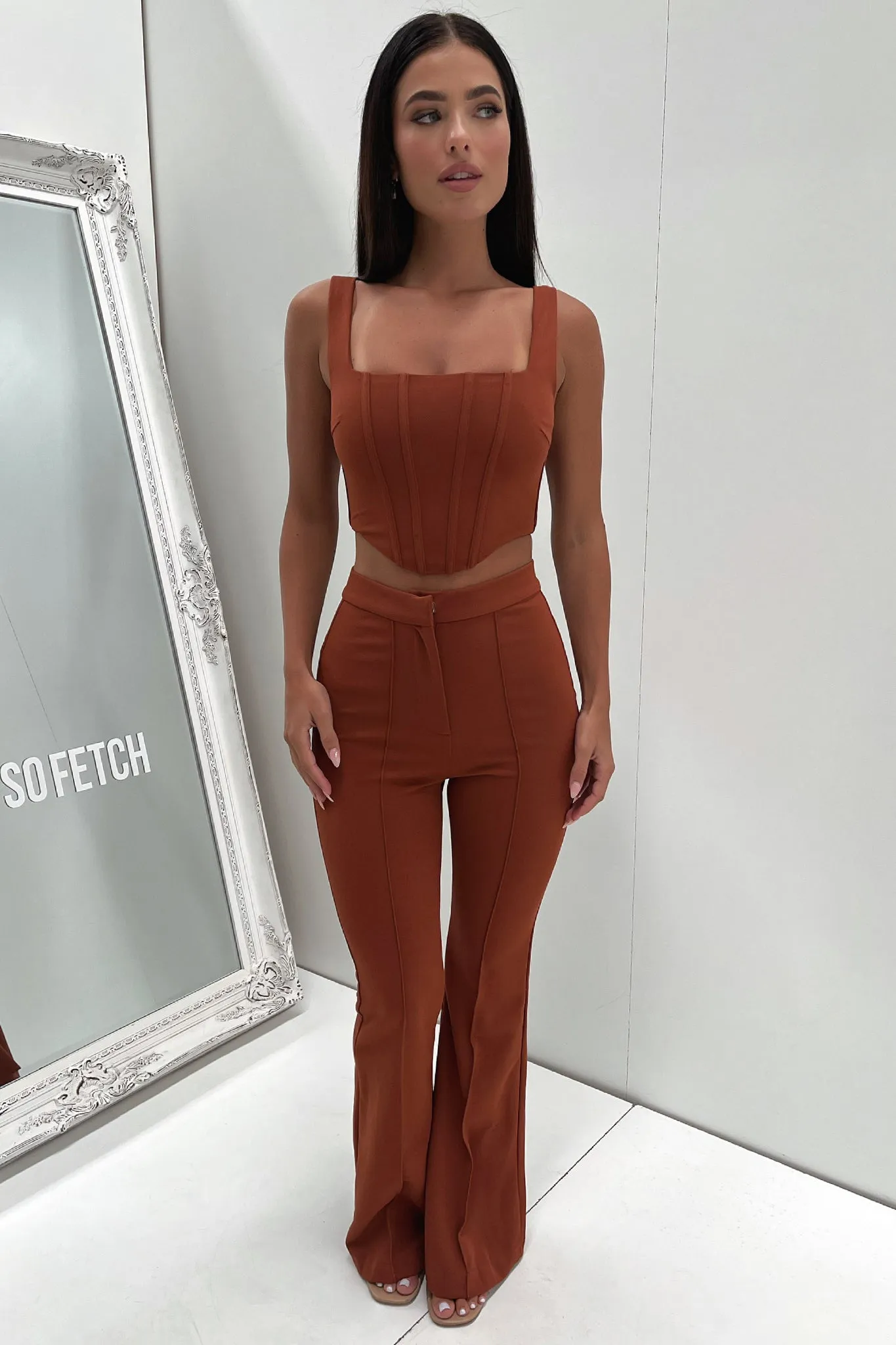 Token Flare Pants - Brown sold by Thats So Fetch