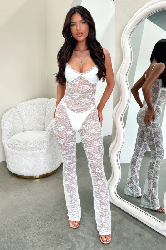 Luisa Lace Jumpsuit - White sold by Thats So Fetch
