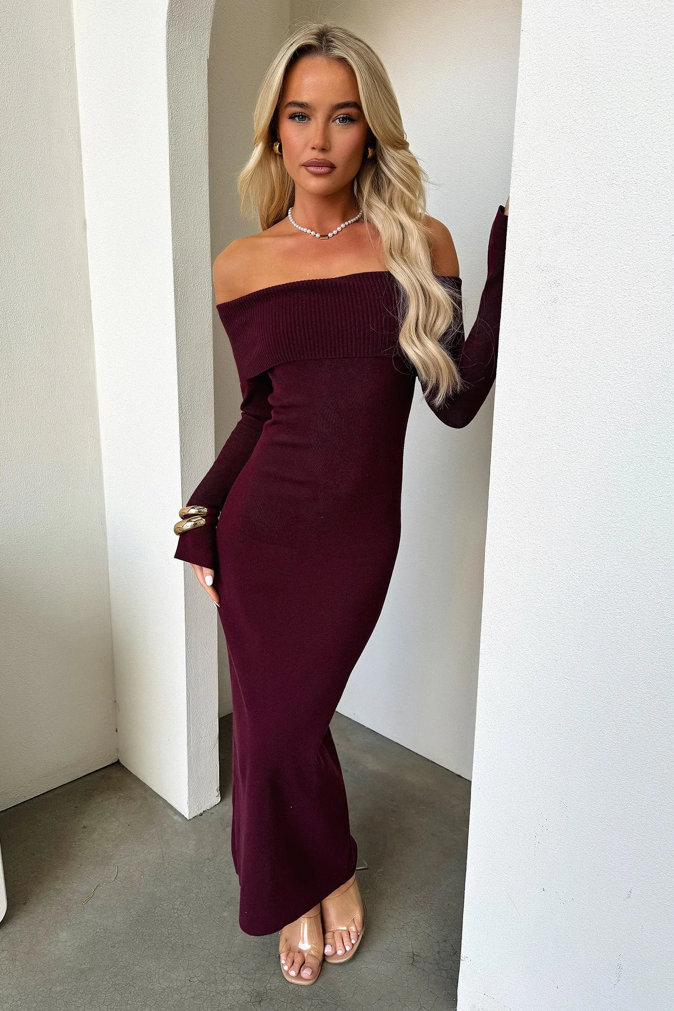 Aaliyah Maxi Dress - Burgundy sold by Thats So Fetch product image thumbnail 3