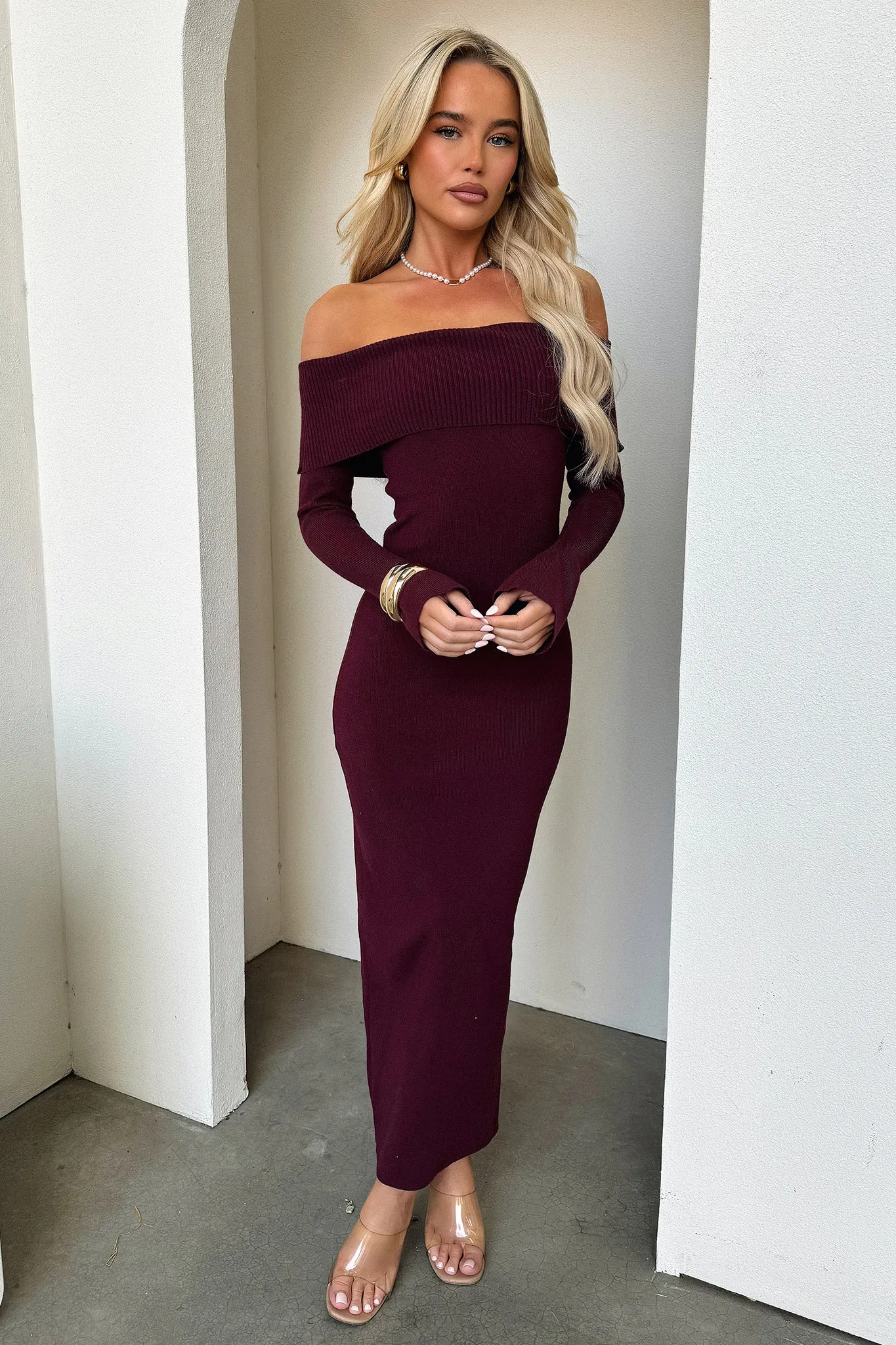 Aaliyah Maxi Dress - Burgundy sold by Thats So Fetch product image thumbnail 5