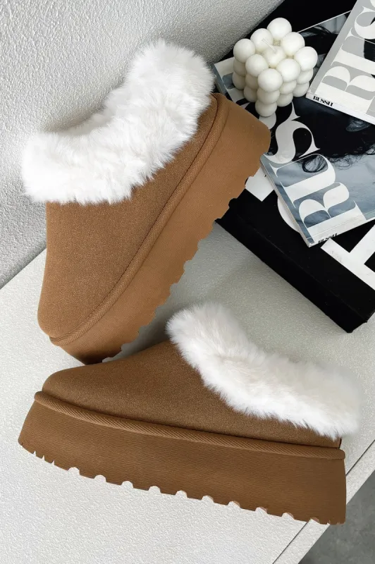 Elani Platform Slippers - Chestnut sold by Thats So Fetch