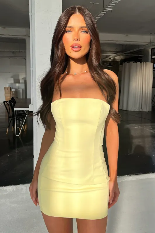 Marlo Strapless Mini Dress - Yellow sold by Thats So Fetch