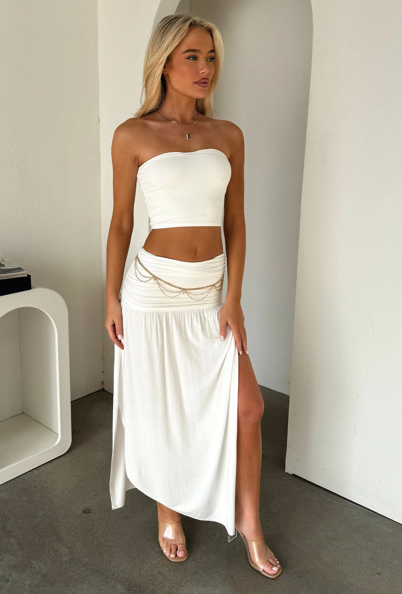 Rosalia Midi Skirt - White sold by Thats So Fetch product image thumbnail 4
