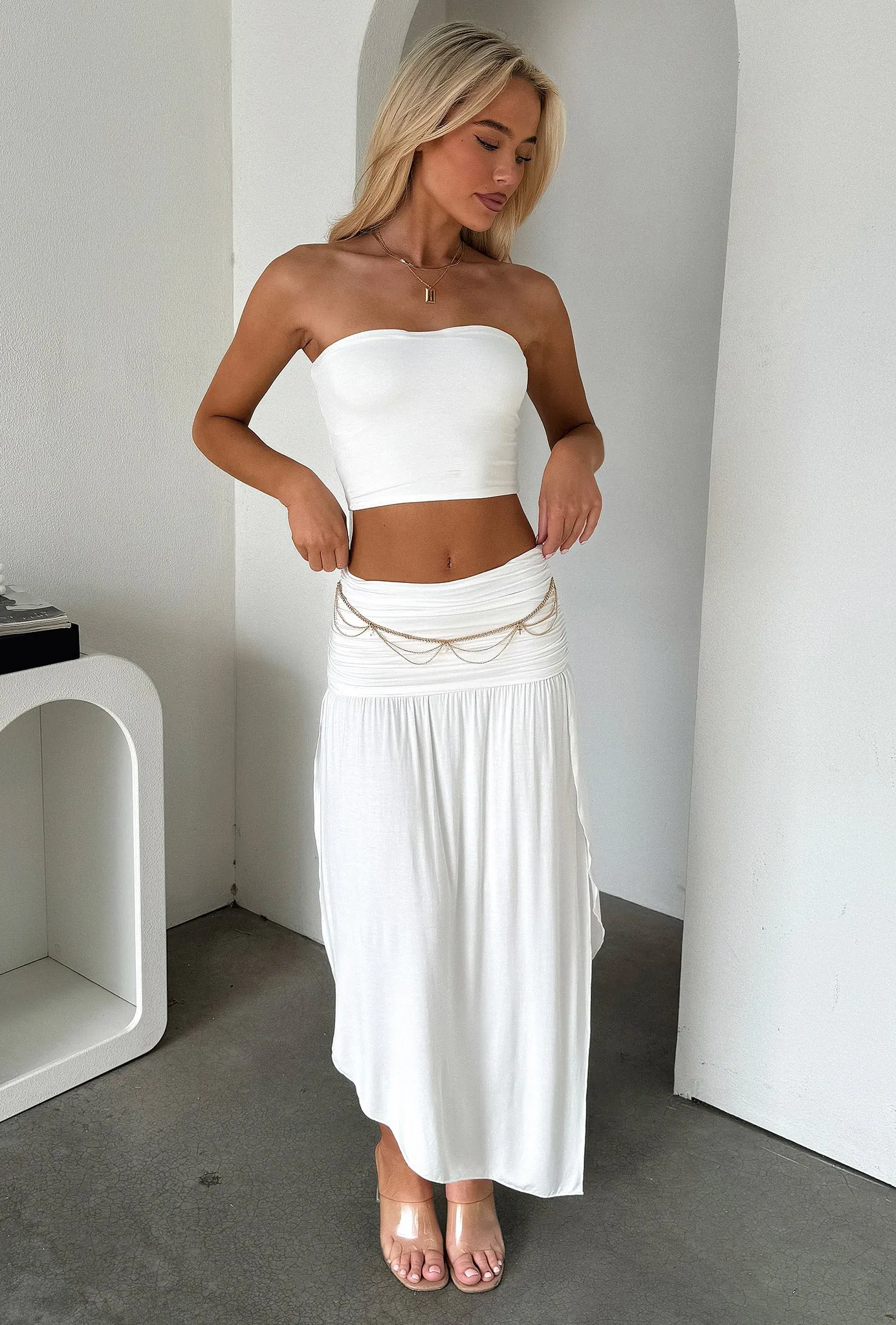 Rosalia Midi Skirt - White sold by Thats So Fetch product image thumbnail 3