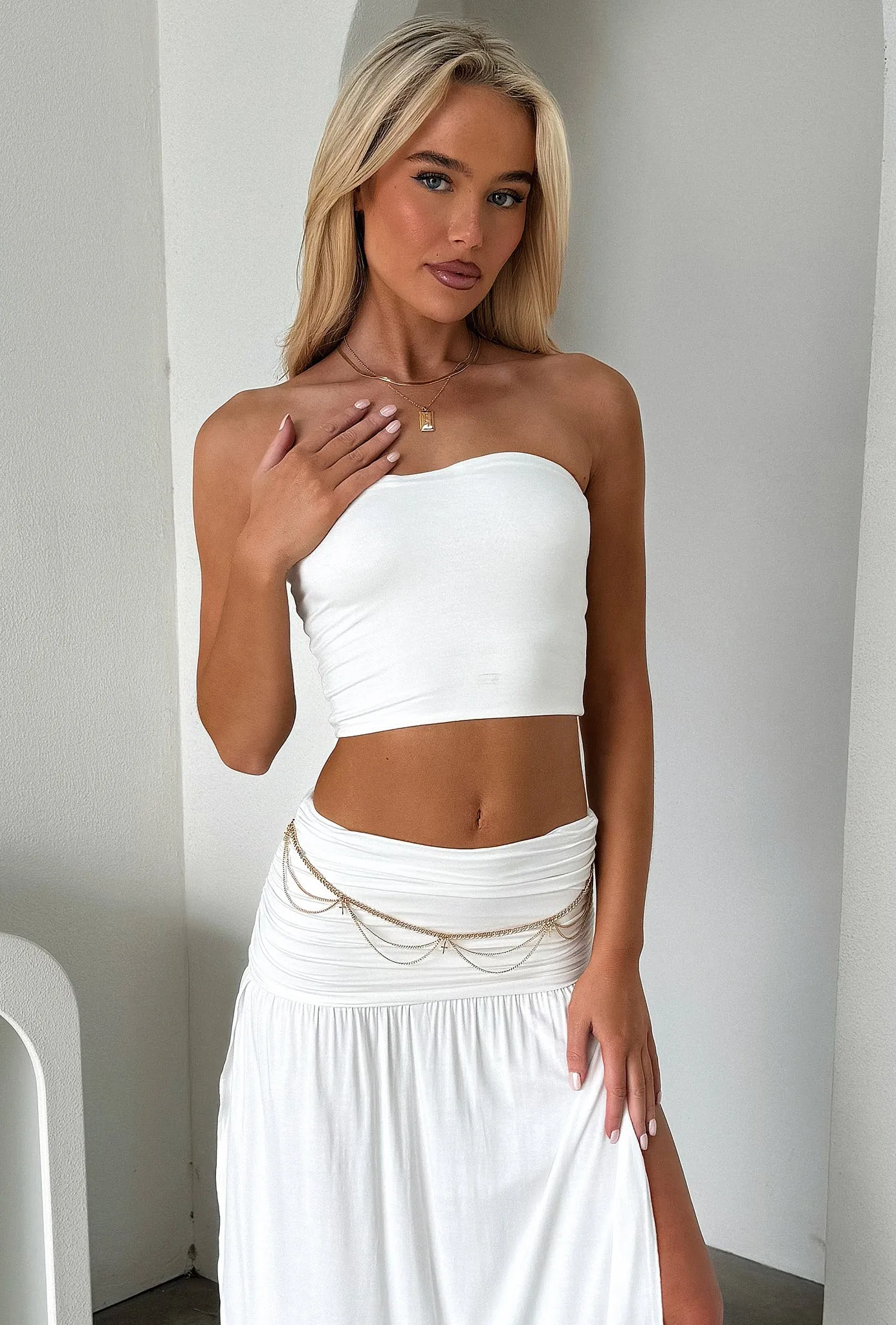 Rosalia Midi Skirt - White sold by Thats So Fetch product image thumbnail 2