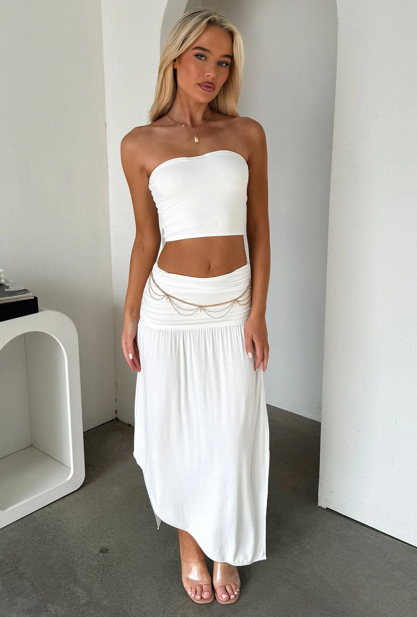 Rosalia Midi Skirt - White sold by Thats So Fetch