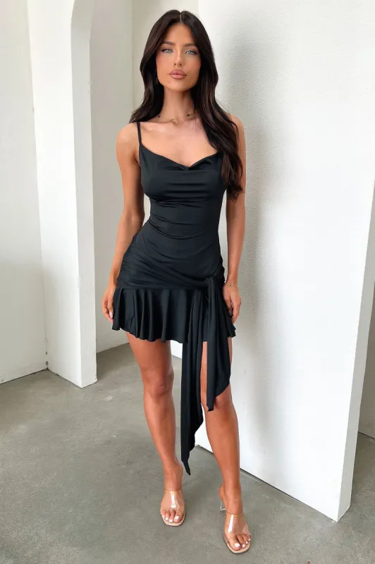 Angelina Cowl Neck Mini Dress - Black sold by Thats So Fetch