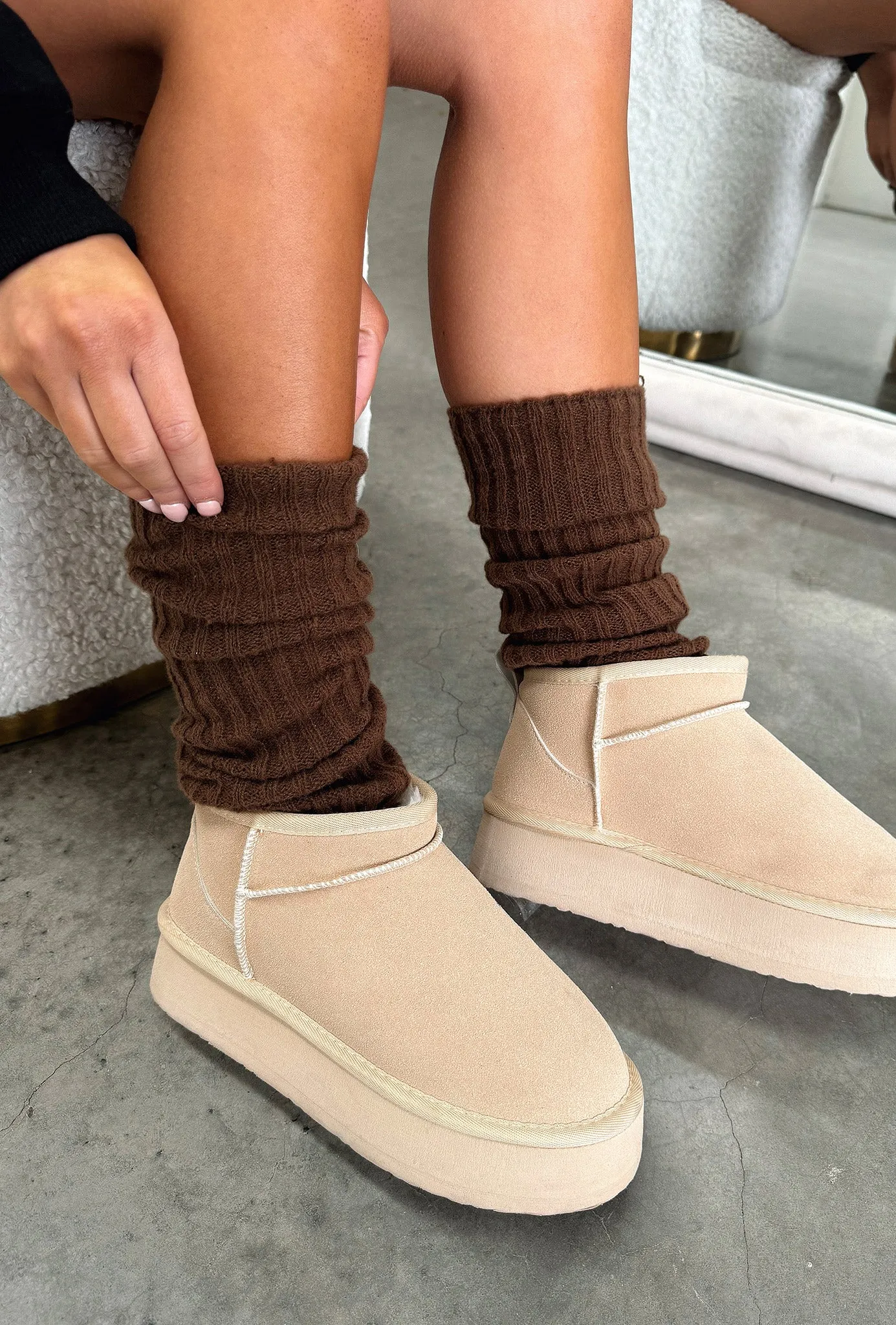 Nila Leg Warmers - Brown sold by Thats So Fetch