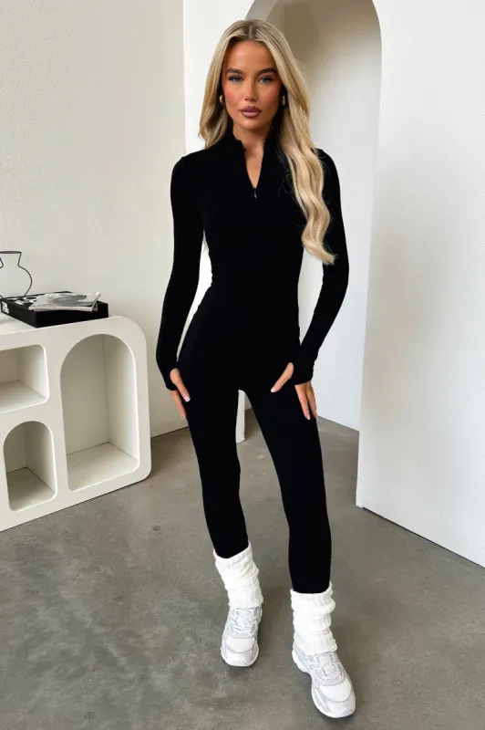 Tammy Long Sleeve Jumpsuit - Black sold by Thats So Fetch
