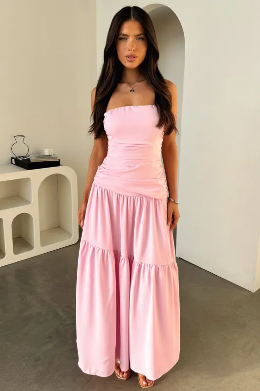 Charlotte Strapless Maxi Dress - Pink sold by Thats So Fetch