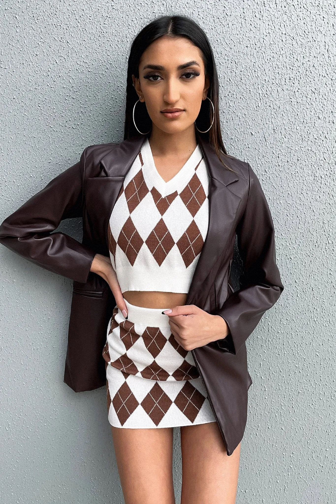Marcel Blazer - Brown PU sold by Thats So Fetch product image thumbnail 5