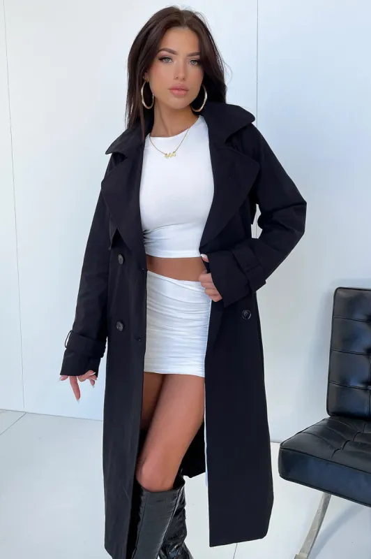 Astra Trench Coat - Black sold by Thats So Fetch