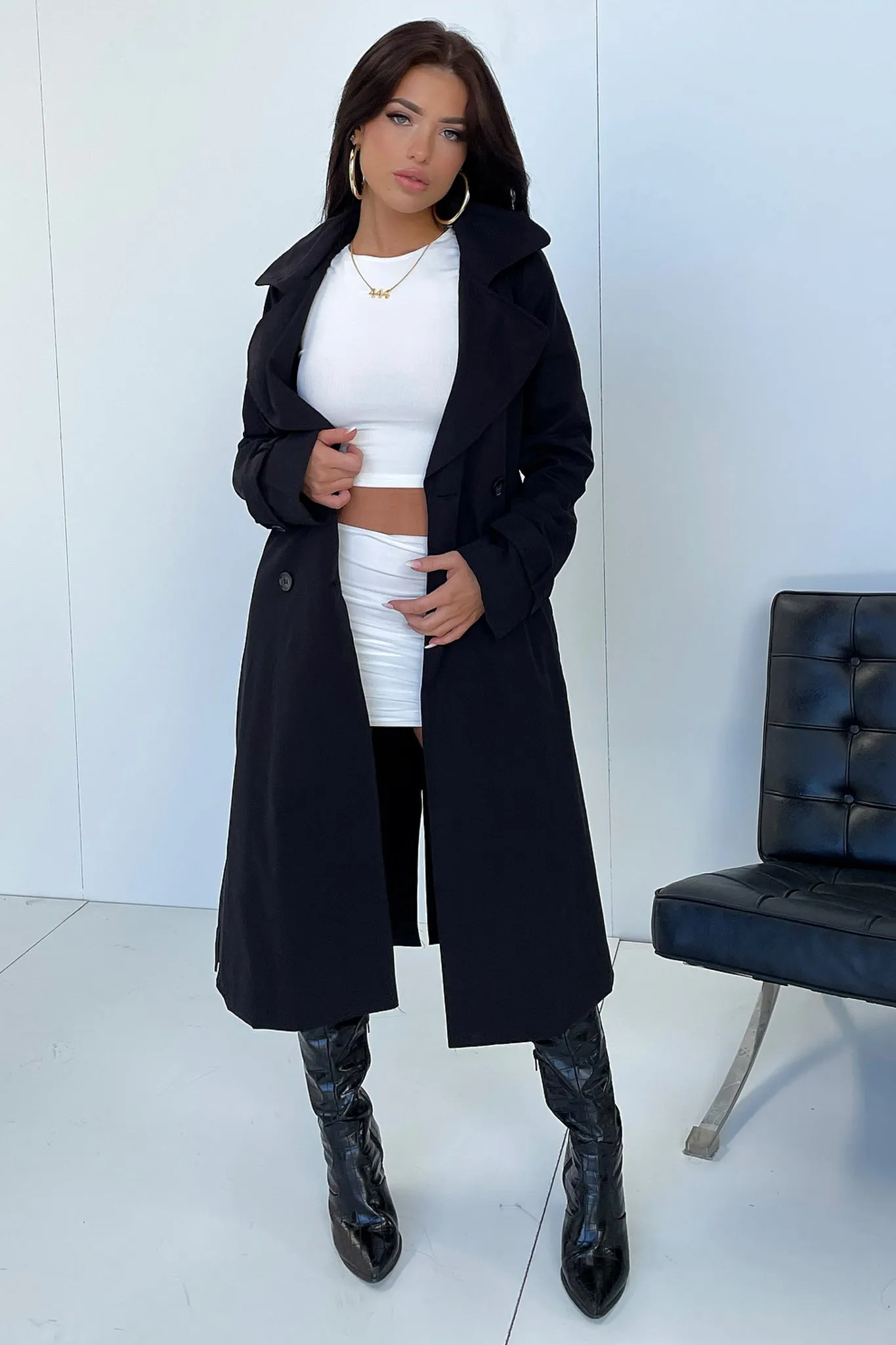 Astra Trench Coat - Black sold by Thats So Fetch product image thumbnail 3