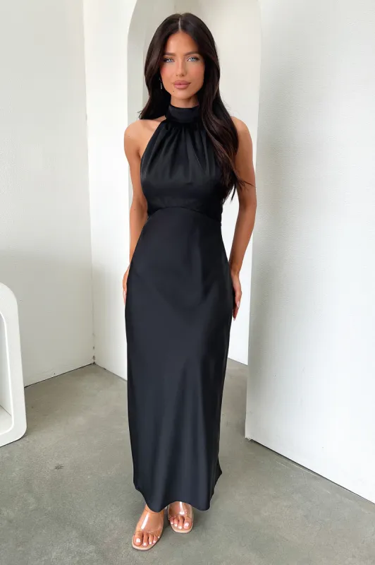 Daphne High Neck Maxi Dress - Black sold by Thats So Fetch