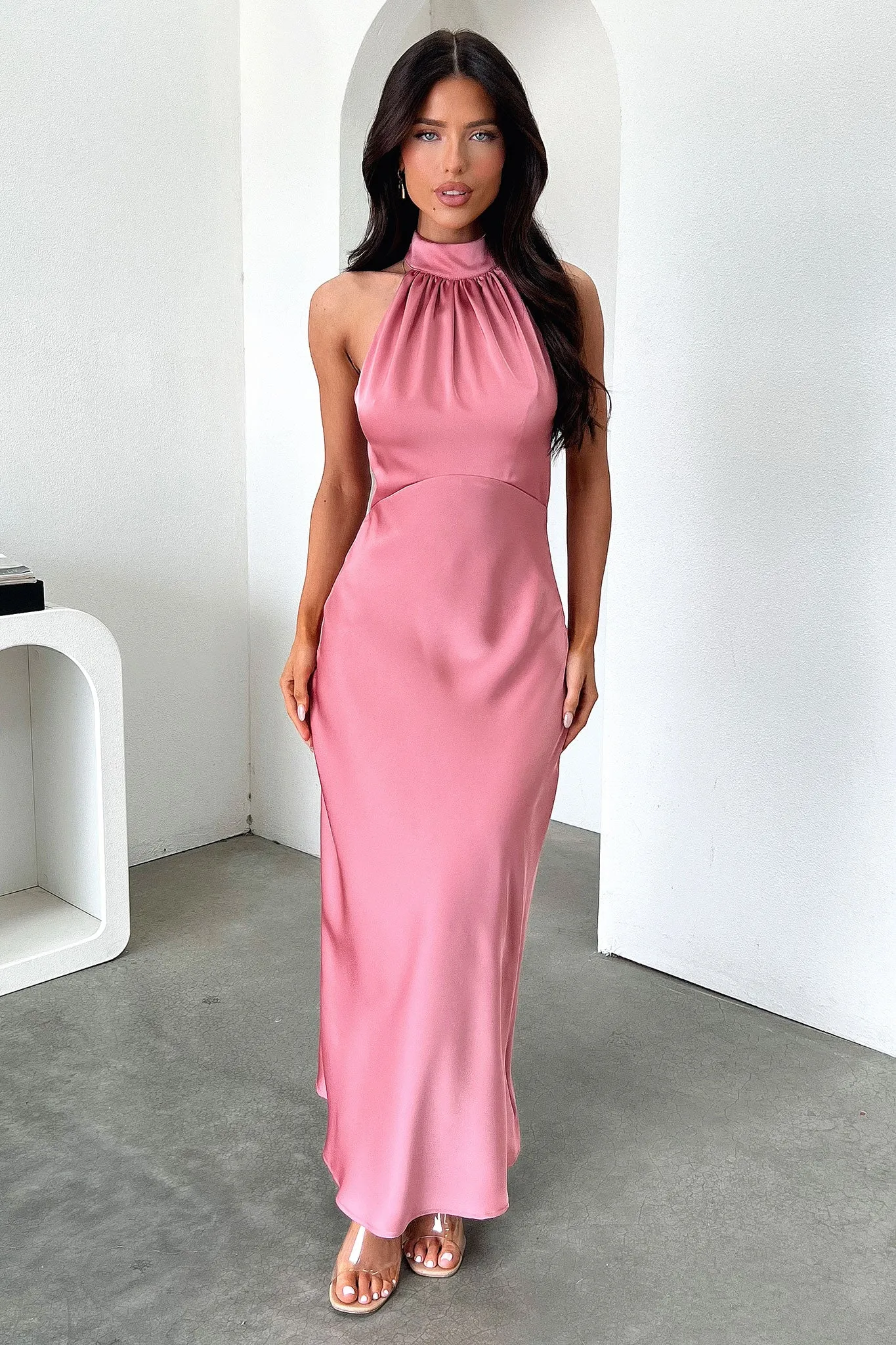 Daphne High Neck Maxi Dress - Rose sold by Thats So Fetch product image thumbnail 2