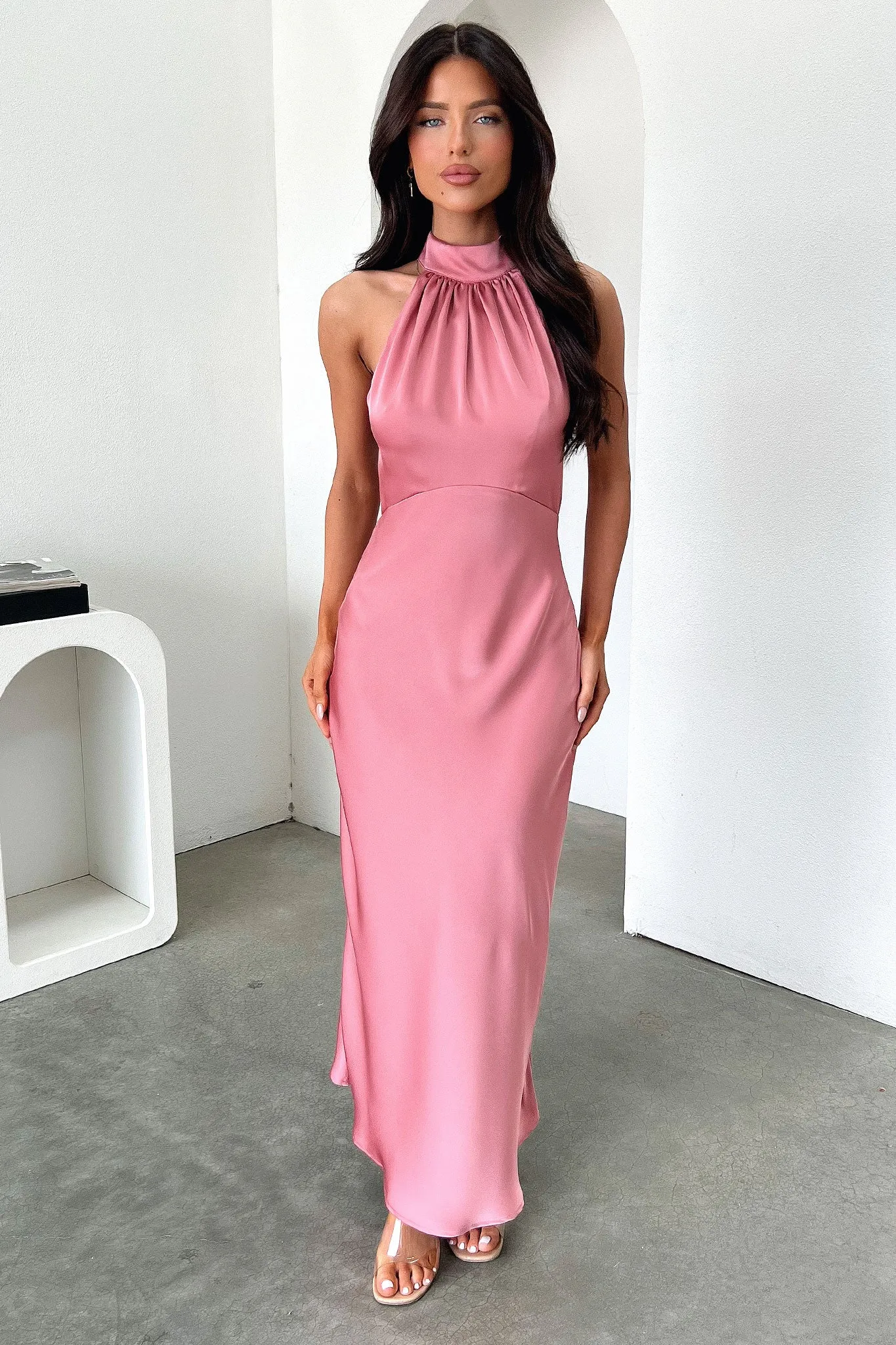 Daphne High Neck Maxi Dress - Rose sold by Thats So Fetch product image thumbnail 4