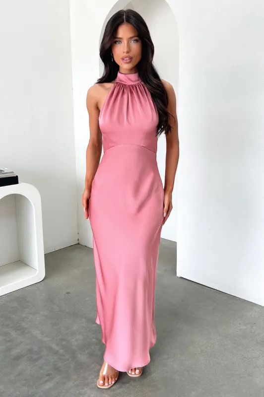 Daphne High Neck Maxi Dress - Rose sold by Thats So Fetch