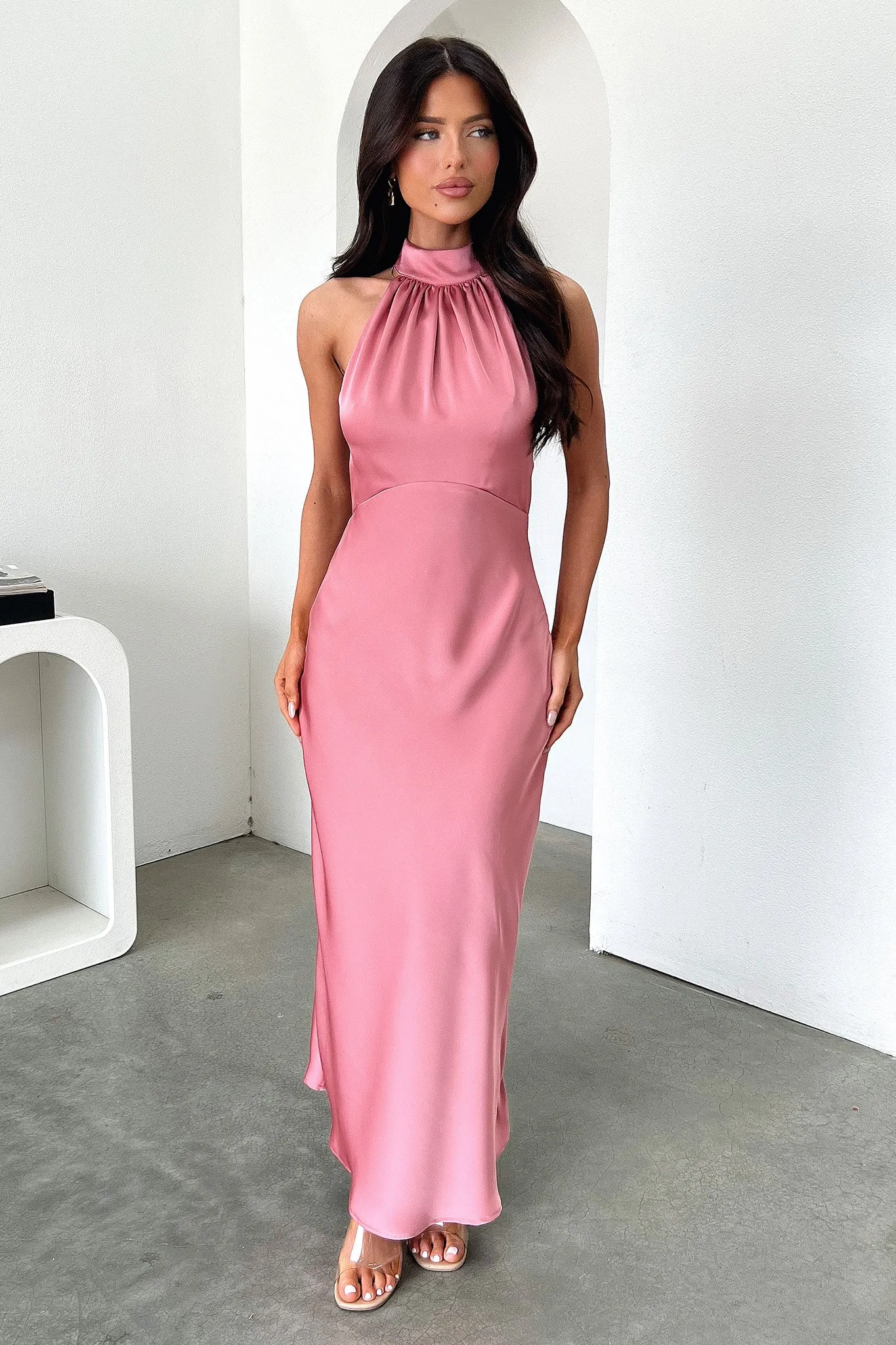 Daphne High Neck Maxi Dress - Rose sold by Thats So Fetch product image thumbnail 3