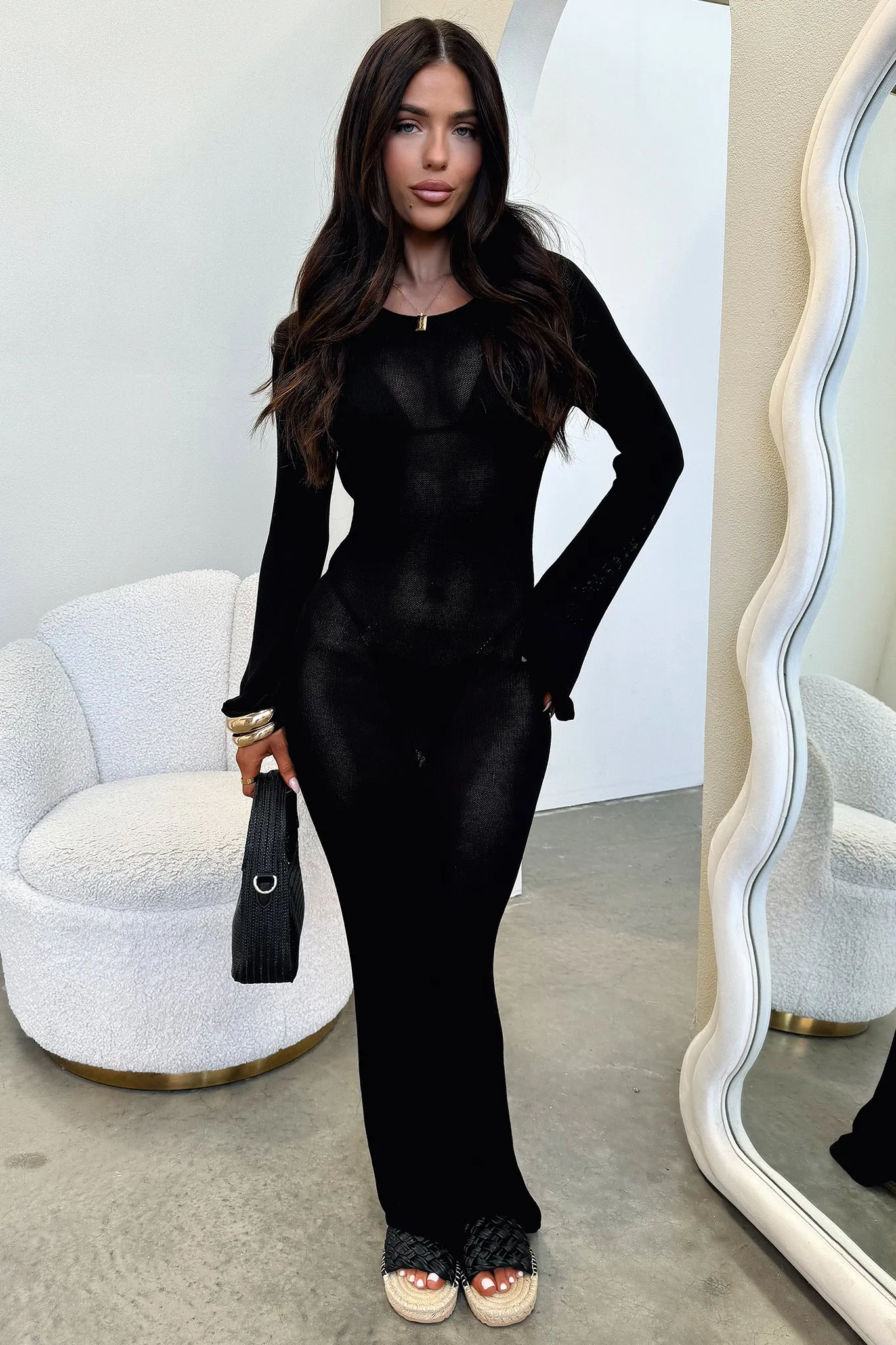 Annem Long Sleeve Maxi Dress - Black sold by Thats So Fetch