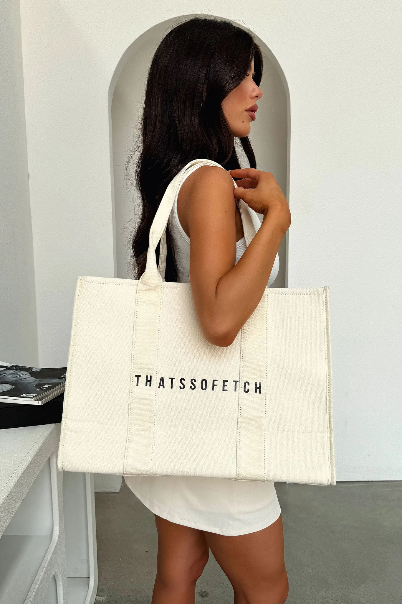 Xenia Large Tote Bag - Beige sold by Thats So Fetch product image thumbnail 3