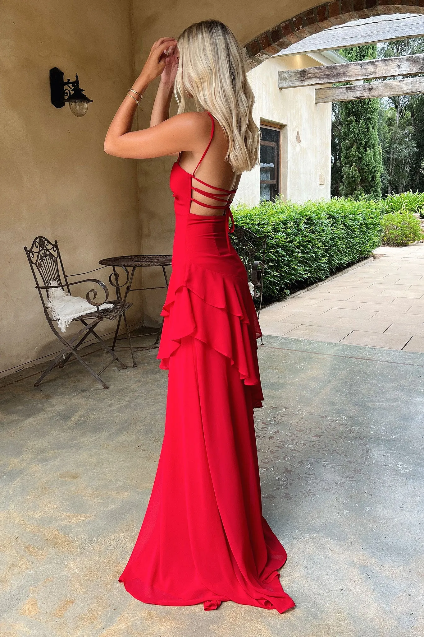 Anais Tiered Ruffle Maxi Dress - Red sold by Thats So Fetch product image thumbnail 3
